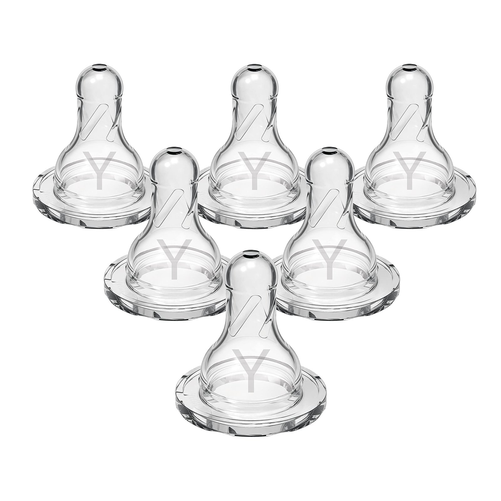 Version 1.0.0 Dr. Brown?s Natural Flow Y-Cut Narrow Baby Bottle Silicone Nipple, Ideal for Thicker Liquids, 9m+, 100% Silicone Bottle Nipple, 6 Count - Image 1
