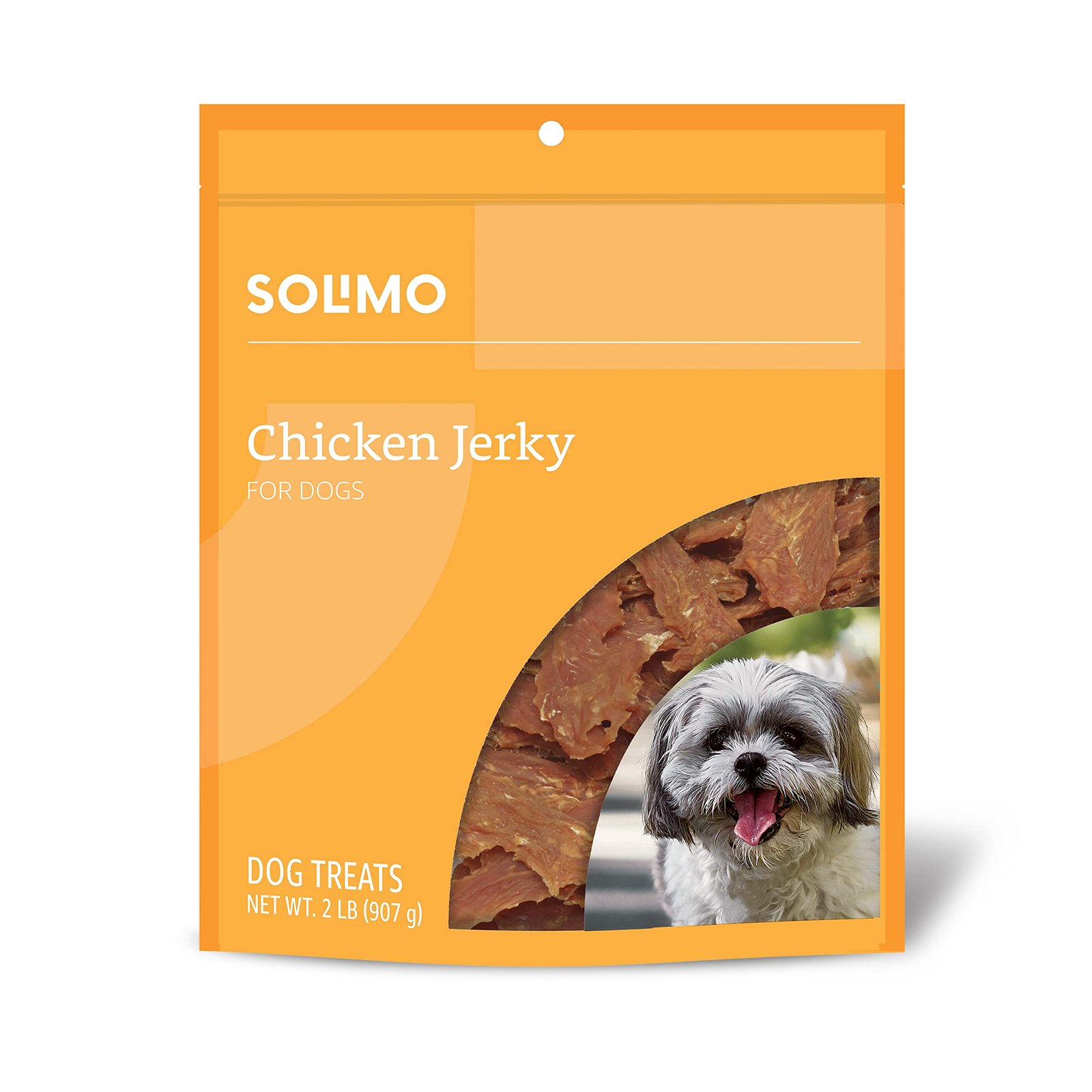 Version 1.0.0 Amazon Brand - Solimo Chicken Jerky Dog Treats, 2 pounds (Packaging May Vary) - Image 1