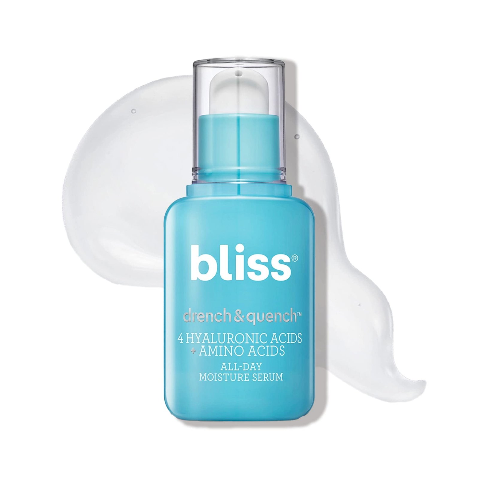 Version 1.0.0 Bliss Drench & Quench Hyaluronic Acid Serum with Amino Acids | Multi-Layer Moisture & Plumping | Lightweight Water-Based Formula | For All Skin Types | Clean, Vegan, Cruelty-Free | 1 Fl Oz - Image 1