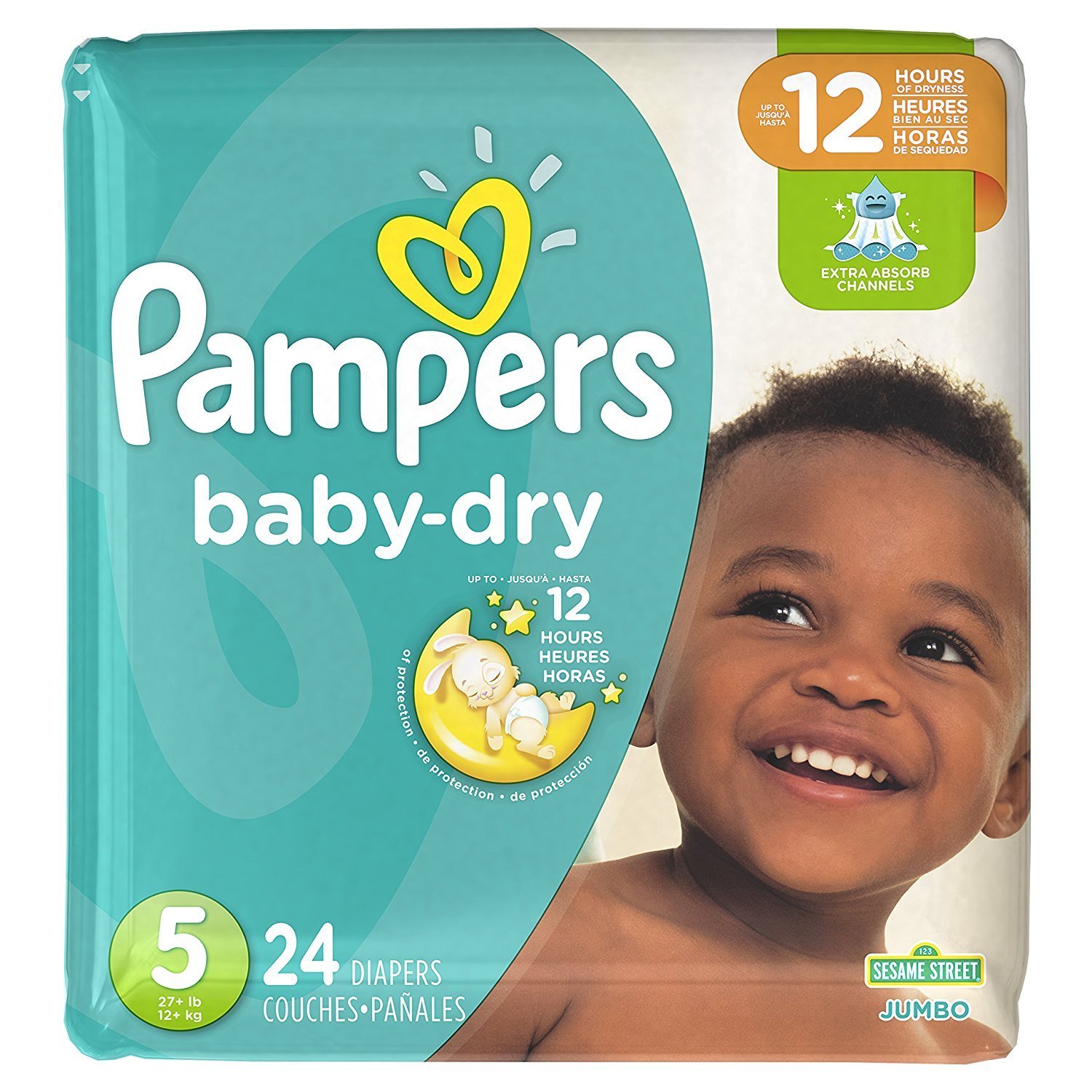 Version 1.0.0 Pampers Baby Dry Diapers - Size 5, 24 Count, Absorbent Disposable Diapers - Image 1